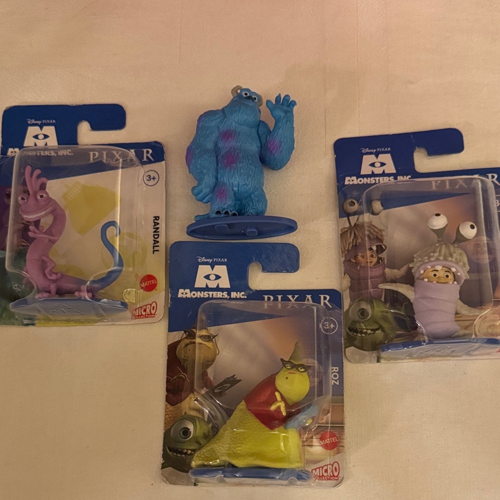 Mattel Monsters Inc. Action Figures - Blue, Purple, Yellow